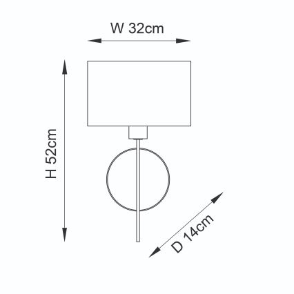 Endon 95218 - Επιτοίχιο φωτιστικό 1xE27/10W/230V μπλε/ορείχαλκος
