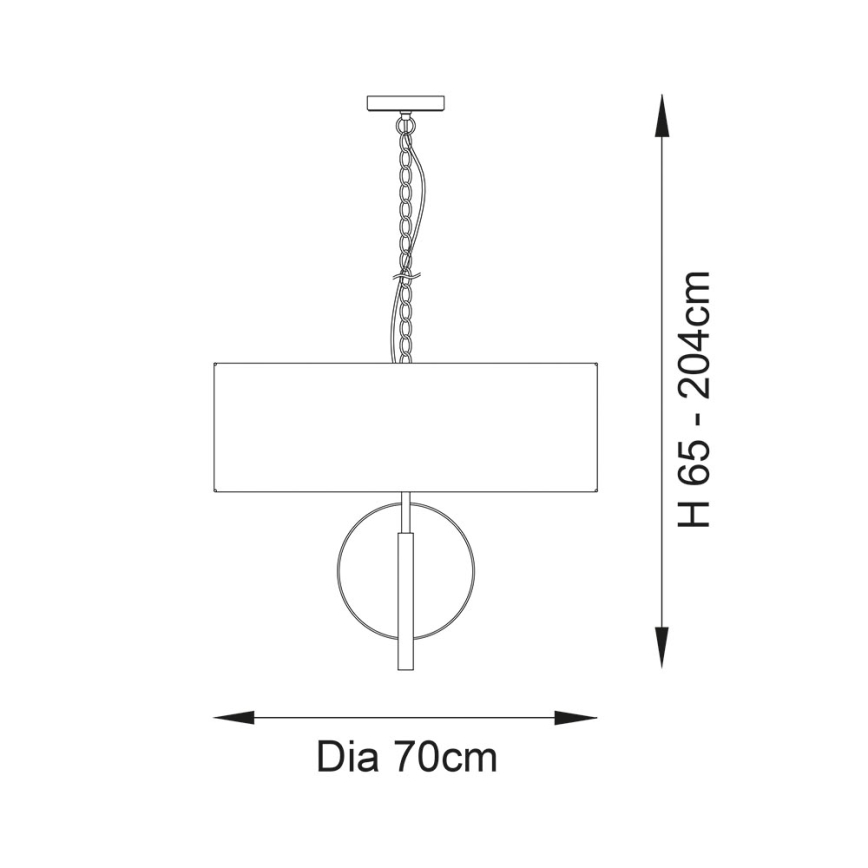Endon 95223 - Κρεμαστό φωτιστικό με αλυσίδα 5xE27/10W/230V, διάμ. 70 εκ., μπλε/γκρι