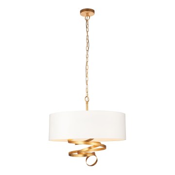 Endon 95268 - Κρεμαστό φωτιστικό με αλυσίδα 3xE14/6W/230V διάμ. 60 cm λευκό/ορείχαλκος