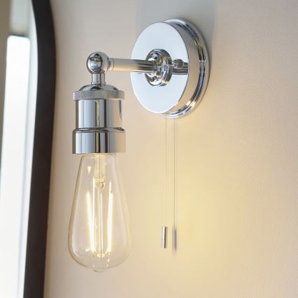 Endon 95505 - Επιτοίχιο φωτιστικό μπάνιου MILLER 1xE27/6W/230V IP44 γυαλιστερό χρώμιο