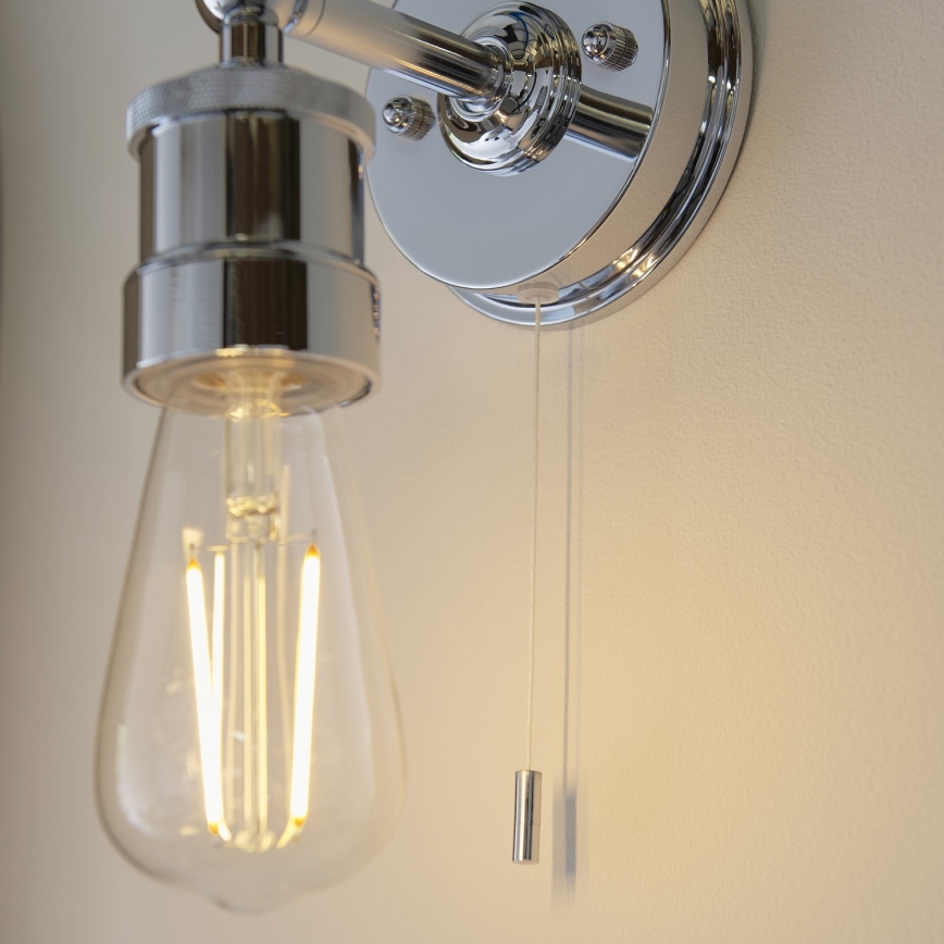 Endon 95505 - Επιτοίχιο φωτιστικό μπάνιου MILLER 1xE27/6W/230V IP44 γυαλιστερό χρώμιο