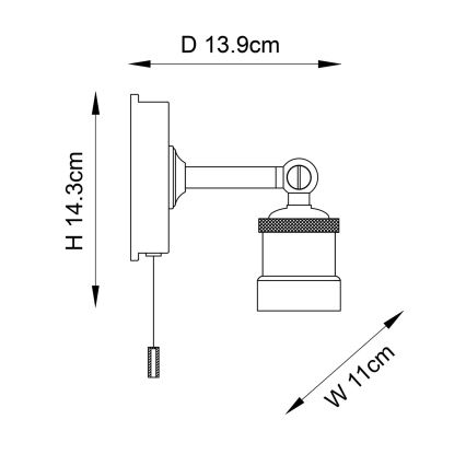 Endon 95505 - Επιτοίχιο φωτιστικό μπάνιου MILLER 1xE27/6W/230V IP44 γυαλιστερό χρώμιο