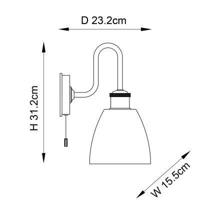 Endon 95506 - Επιτοίχιο φωτιστικό μπάνιου PIPER 1xE27/10W/230V IP44 γυαλιστερό χρώμιο