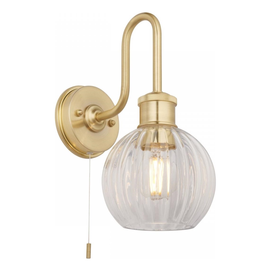Endon 95507 - Επιτοίχιο φωτιστικό μπάνιου KENDALL 1xE27/10W/230V IP44 ορείχαλκος