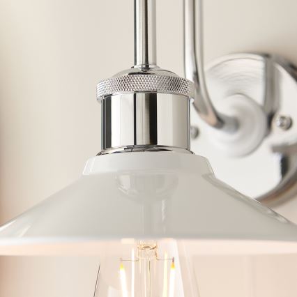 Endon 95508 - Επιτοίχιο φωτιστικό μπάνιου MARIS 1xE27/6W/230V IP44 γυαλιστερό χρώμιο/λευκό