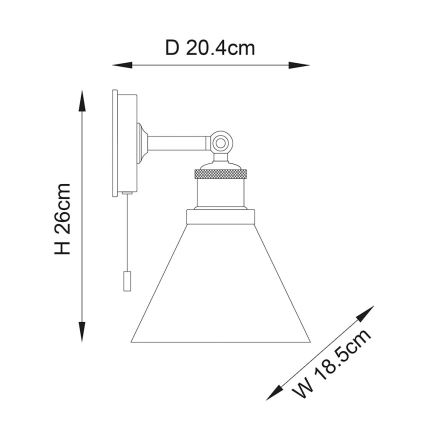 Endon 95513-  Επιτοίχιο σποτ μπάνιου TOULON 1xE27/10W/230V IP44 γυαλιστερό χρώμιο