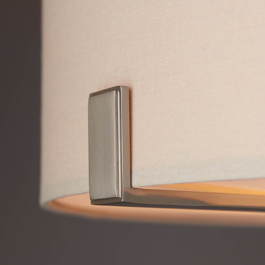 Endon 95834 - Κρεμαστό φωτιστικό HAYFIELD 3xE27/40W/230V ματ χρώμιο/μπεζ