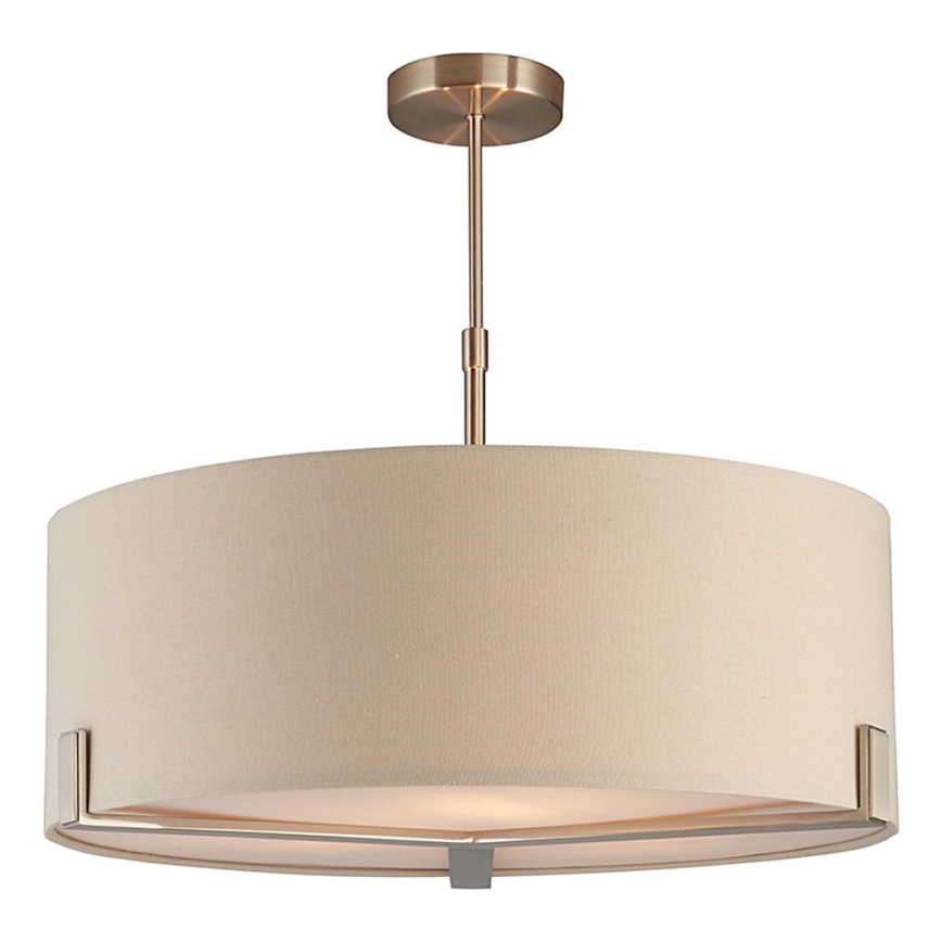 Endon 95834 - Κρεμαστό φωτιστικό HAYFIELD 3xE27/40W/230V ματ χρώμιο/μπεζ