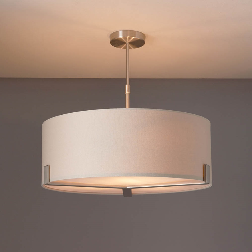 Endon 95834 - Κρεμαστό φωτιστικό HAYFIELD 3xE27/40W/230V ματ χρώμιο/μπεζ