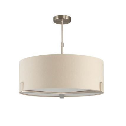 Endon 95834 - Κρεμαστό φωτιστικό HAYFIELD 3xE27/40W/230V ματ χρώμιο/μπεζ
