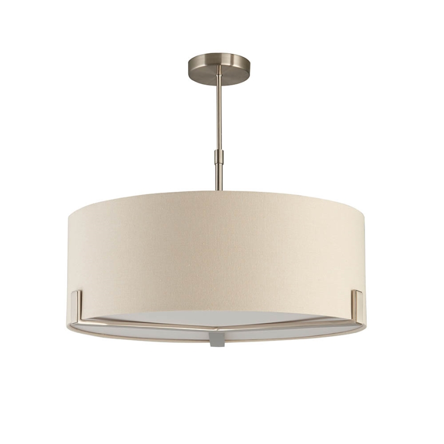 Endon 95834 - Κρεμαστό φωτιστικό HAYFIELD 3xE27/40W/230V ματ χρώμιο/μπεζ