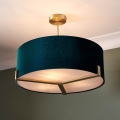 Endon 95839 - Κρεμαστό φωτιστικό HAYFIELD 3xE27/40W/230V ορείχαλκος/πράσινο
