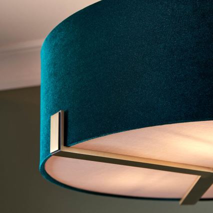 Endon 95839 - Κρεμαστό φωτιστικό HAYFIELD 3xE27/40W/230V ορείχαλκος/πράσινο