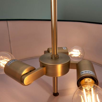 Endon 95839 - Κρεμαστό φωτιστικό HAYFIELD 3xE27/40W/230V ορείχαλκος/πράσινο