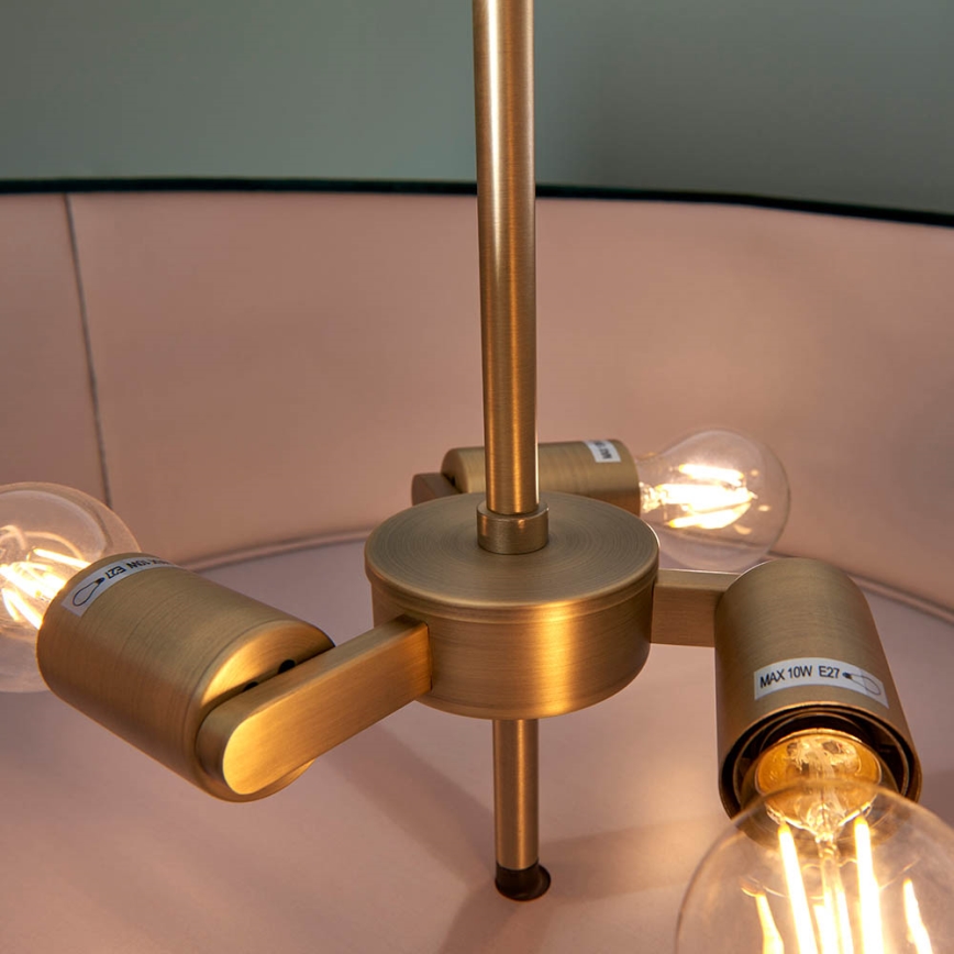 Endon 95839 - Κρεμαστό φωτιστικό HAYFIELD 3xE27/40W/230V ορείχαλκος/πράσινο