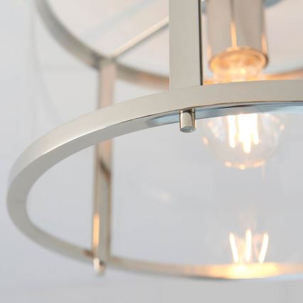 Endon 96150 - Φωτιστικό οροφής HOPTON 1xE27/10W/230V γυαλιστερό χρώμιο