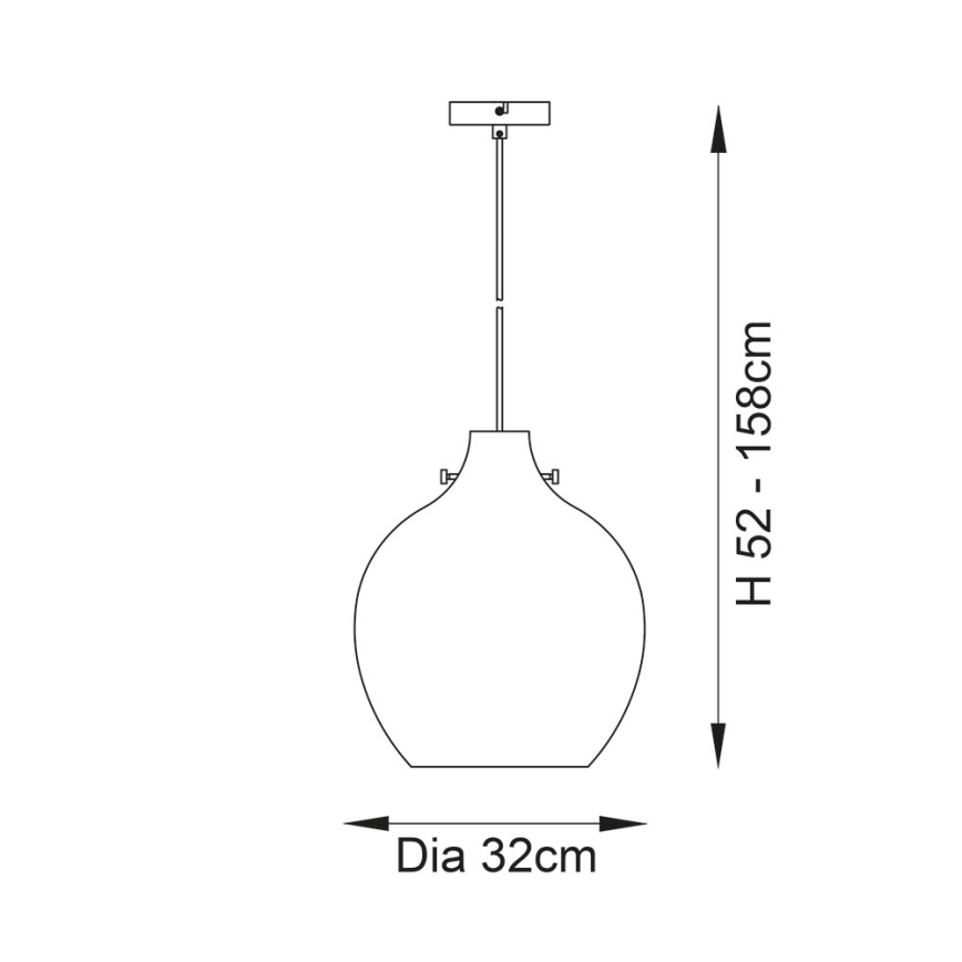 Endon 96442 - Κρεμαστό φωτιστικό οροφής PANTHER 1xE27/10W/230V γυαλιστερό χρώμιο/φιμέ