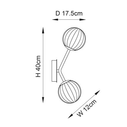Endon 96691 - Επιτοίχιο φωτιστικό NORTHWEST 2xG9/3W/230V, χρυσό