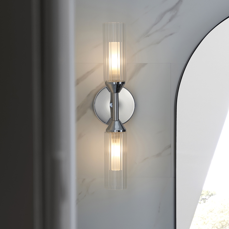 Endon 97172 - Επιτοίχιο φωτιστικό μπάνιου NATORI 2xG9/3W/230V IP44 γυαλισμένο χρώμιο