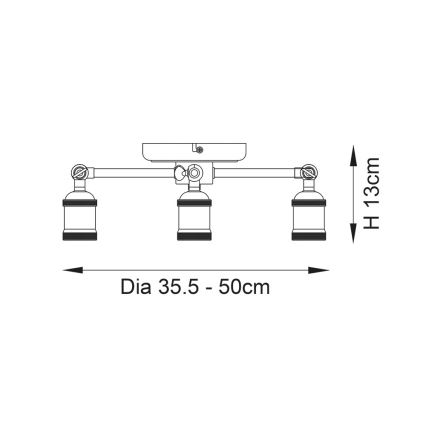 Endon 97243 - Φωτιστικό σποτ HAL 3xE27/10W/230V ορείχαλκος