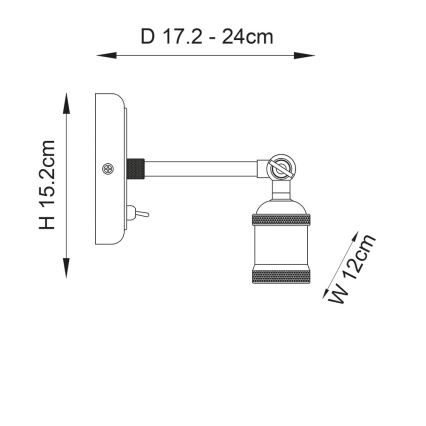 Endon 97245 - Επιτοίχιο σποτ φωτιστικό HAL 1xE27/10W/230V, μπρούτζινο