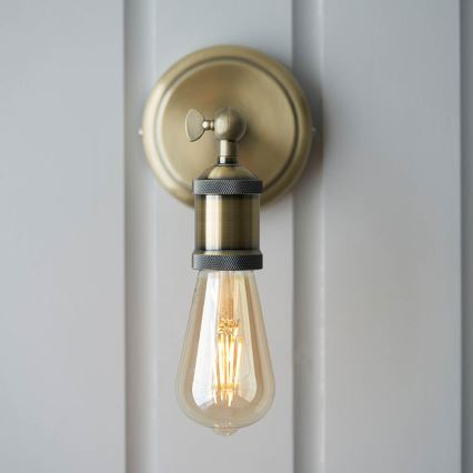 Endon 97245 - Επιτοίχιο σποτ φωτιστικό HAL 1xE27/10W/230V, μπρούτζινο
