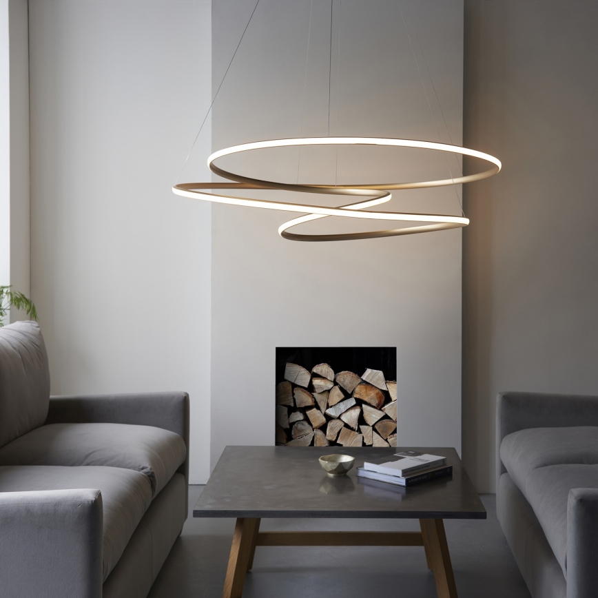 Endon 97645 - Ρυθμιζόμενος LED πολυέλαιος σε καλώδιο TWIRL LED/131W/230V 3000K χρυσό