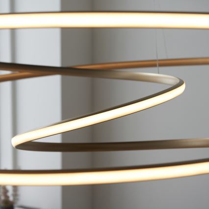 Endon 97645 - Ρυθμιζόμενος LED πολυέλαιος σε καλώδιο TWIRL LED/131W/230V 3000K χρυσό
