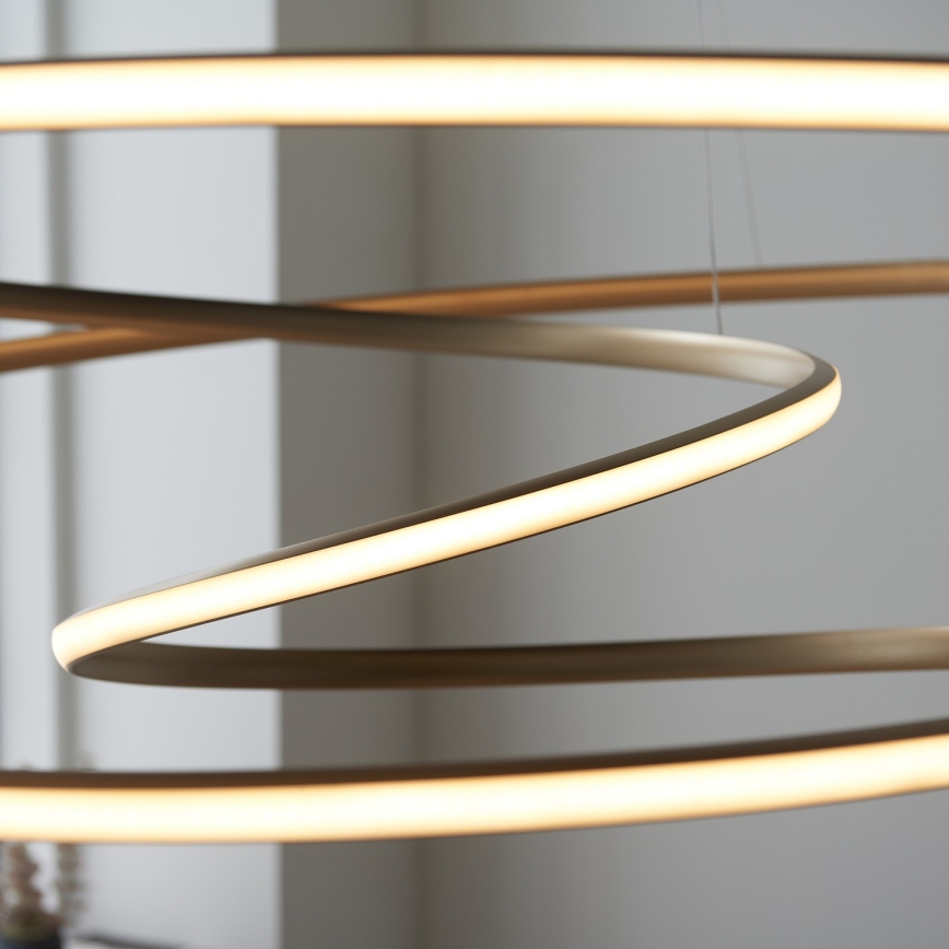 Endon 97645 - Ρυθμιζόμενος LED πολυέλαιος σε καλώδιο TWIRL LED/131W/230V 3000K χρυσό