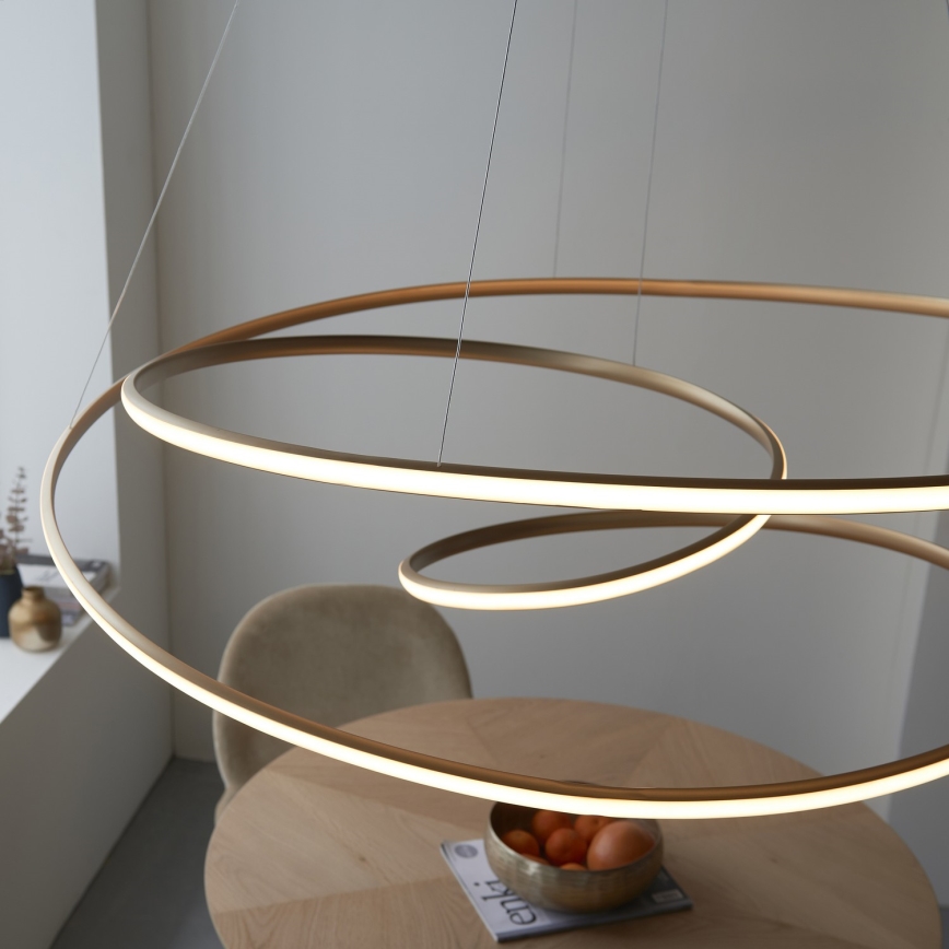 Endon 97645 - Ρυθμιζόμενος LED πολυέλαιος σε καλώδιο TWIRL LED/131W/230V 3000K χρυσό