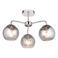 Endon 97971 - Επιφανειακό φωτιστικό οροφής DIMPLE 3xE14/25W/230V γυαλιστερό χρώμιο/καπνιστό γκρι