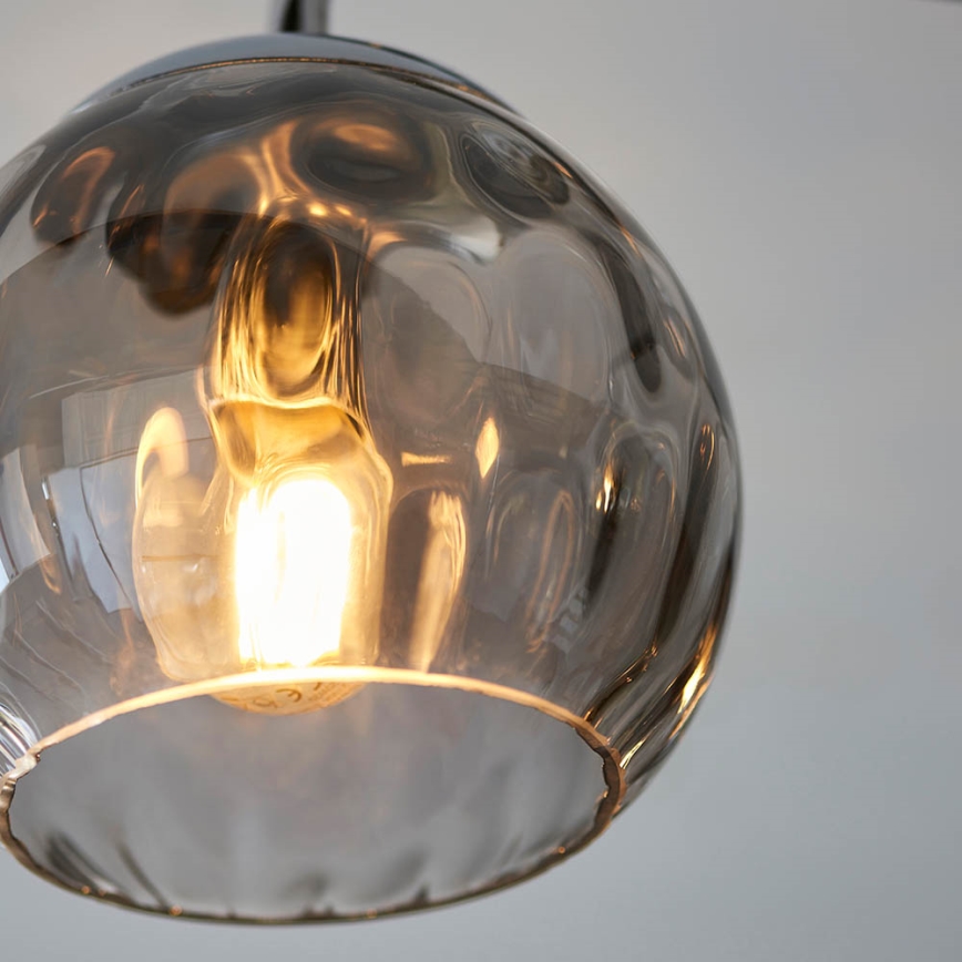 Endon 97971 - Επιφανειακό φωτιστικό οροφής DIMPLE 3xE14/25W/230V γυαλιστερό χρώμιο/καπνιστό γκρι