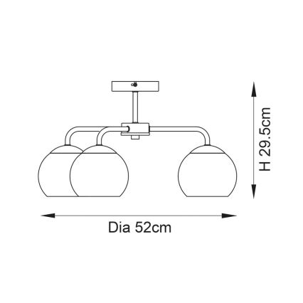Endon 97971 - Επιφανειακό φωτιστικό οροφής DIMPLE 3xE14/7W/230V γυαλιστερό χρώμιο/καπνιστό γκρι