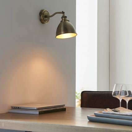 Endon 98746 - Σποτ τοίχου FRANKLIN 1xE14/7W/230V ορείχαλκος