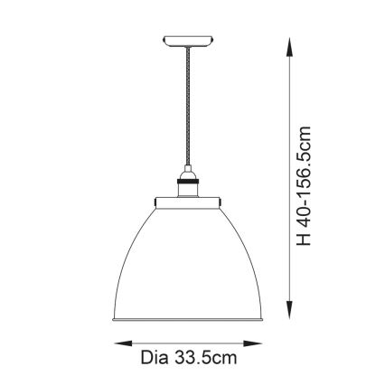 Endon 98749 - Κρεμαστό φωτιστικό με καλώδιο FRANKLIN 1xE27/10W/230V μαύρο/ορείχαλκος
