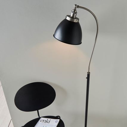Endon 98753 - Επιδαπέδιο φωτιστικό FRANKLIN 1xE27/10W/230V ματ χρώμιο/ανθρακί