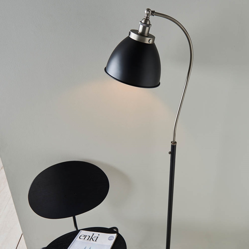 Endon 98753 - Επιδαπέδιο φωτιστικό FRANKLIN 1xE27/10W/230V ματ χρώμιο/ανθρακί
