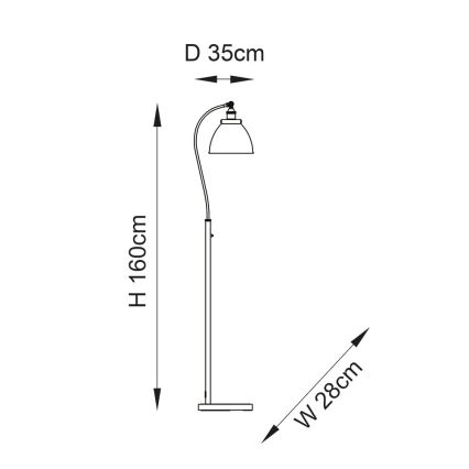 Endon 98753 - Επιδαπέδιο φωτιστικό FRANKLIN 1xE27/10W/230V ματ χρώμιο/ανθρακί