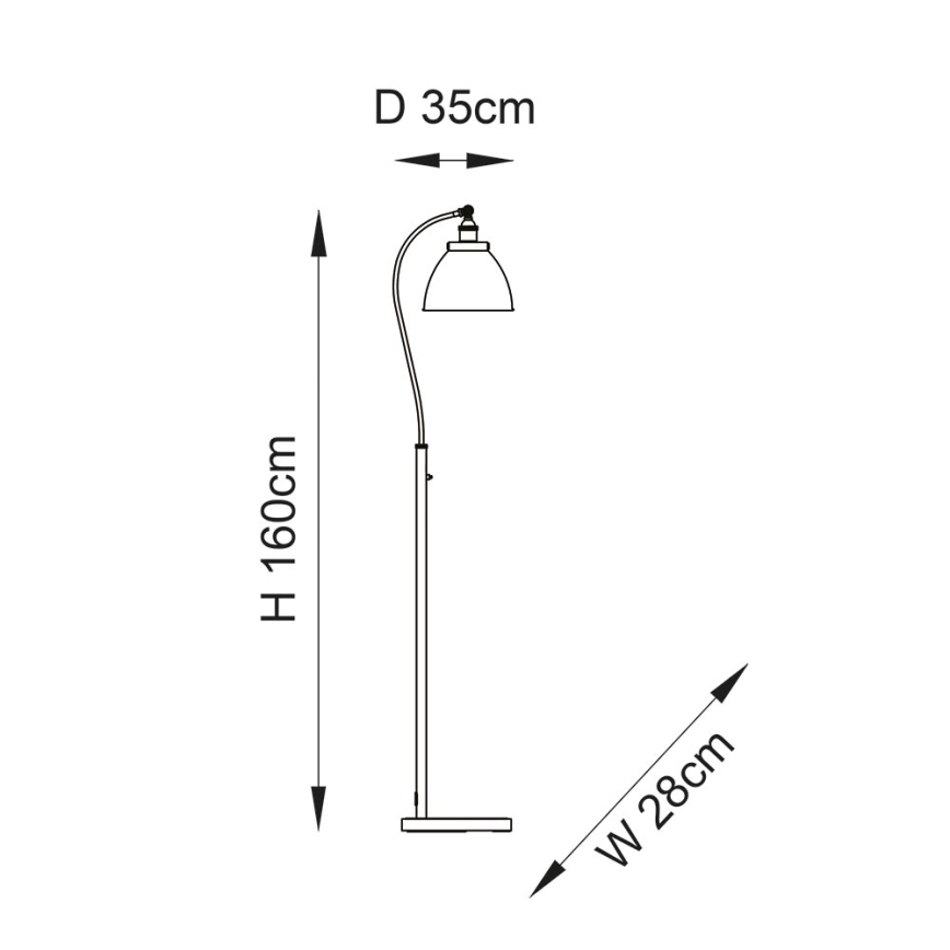 Endon 98753 - Επιδαπέδιο φωτιστικό FRANKLIN 1xE27/10W/230V ματ χρώμιο/ανθρακί