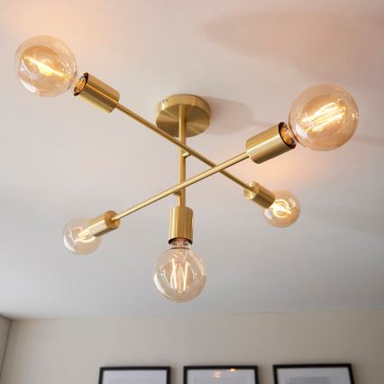 Endon 98786 - Πολυέλαιος σε ράβδο SOHAN 5xE27/10W/230V, ορείχαλκος