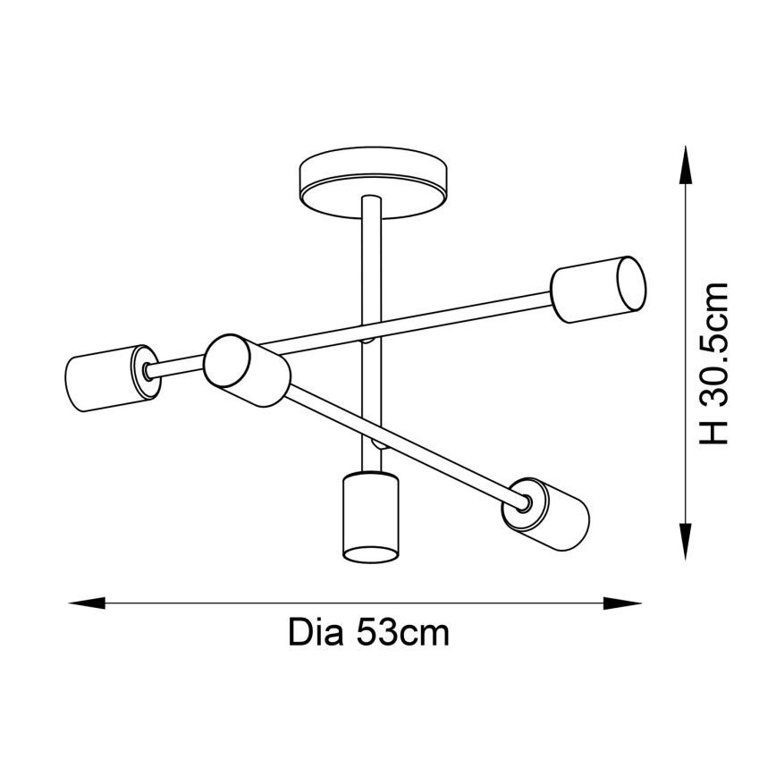 Endon 98786 - Πολυέλαιος σε ράβδο SOHAN 5xE27/10W/230V, ορείχαλκος