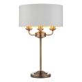 Endon 98932 - Επιτραπέζιο φωτιστικό HIGHCLERE 3xE14/18W/230V λευκό/ορείχαλκο διάμ. 32 εκ.