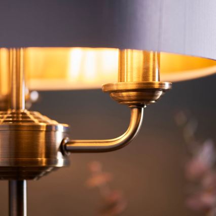 Endon 98932 - Επιτραπέζιο φωτιστικό HIGHCLERE 3xE14/18W/230V λευκό/ορείχαλκο διάμ. 32 εκ.
