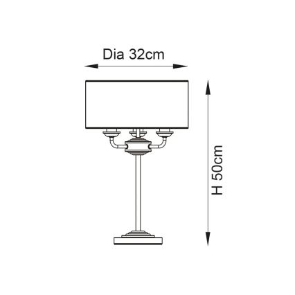 Endon 98932 - Επιτραπέζιο φωτιστικό HIGHCLERE 3xE14/18W/230V λευκό/ορείχαλκο διάμ. 32 εκ.