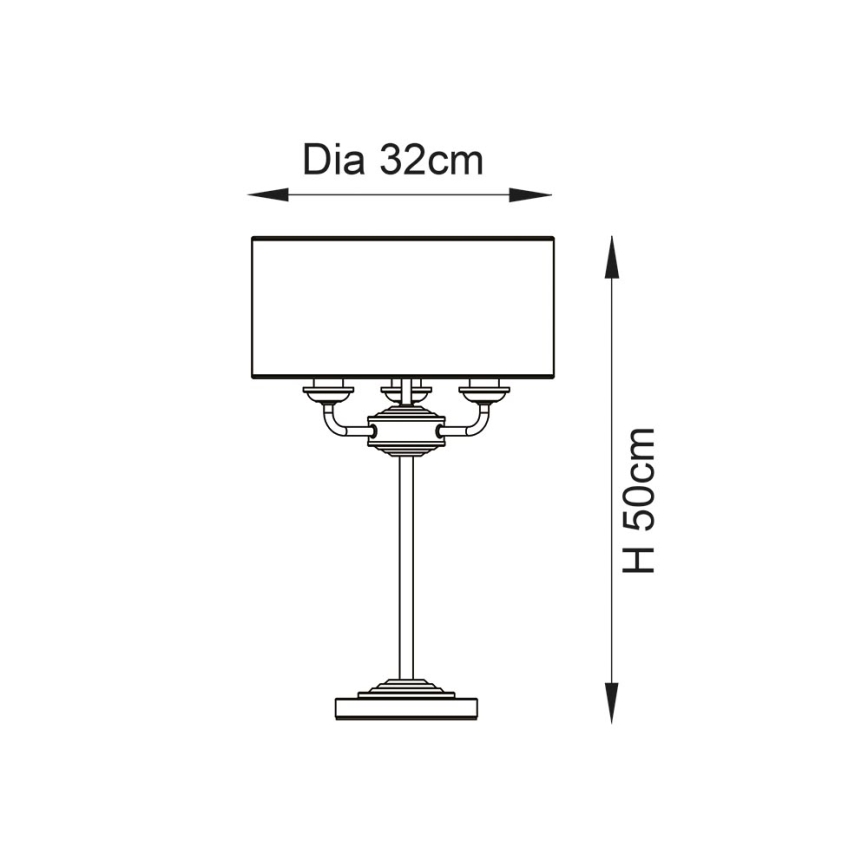 Endon 98932 - Επιτραπέζιο φωτιστικό HIGHCLERE 3xE14/18W/230V λευκό/ορείχαλκο διάμ. 32 εκ.