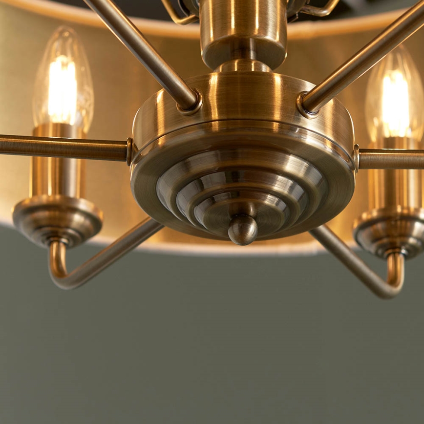 Endon 98933 - Κρεμαστό φωτιστικό οροφής HIGHCLERE 6xE14/40W/230V λευκό/ορείχαλκος