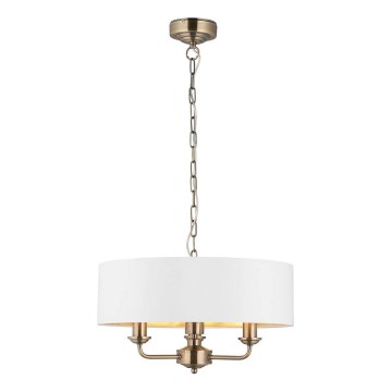 Endon 98934 - Κρεμαστό φωτιστικό οροφής HIGHCLERE 3xE14/40W/230V λευκό/ορείχαλκος
