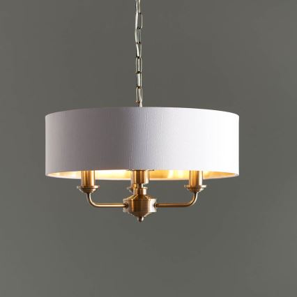 Endon 98934 - Κρεμαστό φωτιστικό οροφής HIGHCLERE 3xE14/40W/230V λευκό/ορείχαλκος