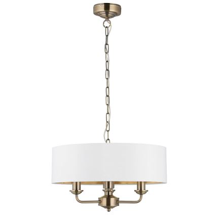 Endon 98934 - Κρεμαστό φωτιστικό οροφής HIGHCLERE 3xE14/40W/230V λευκό/ορείχαλκος