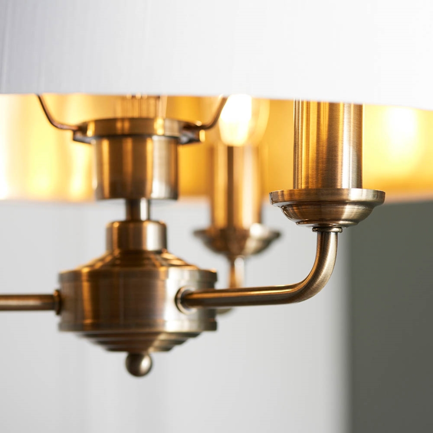 Endon 98934 - Κρεμαστό φωτιστικό οροφής HIGHCLERE 3xE14/40W/230V λευκό/ορείχαλκος
